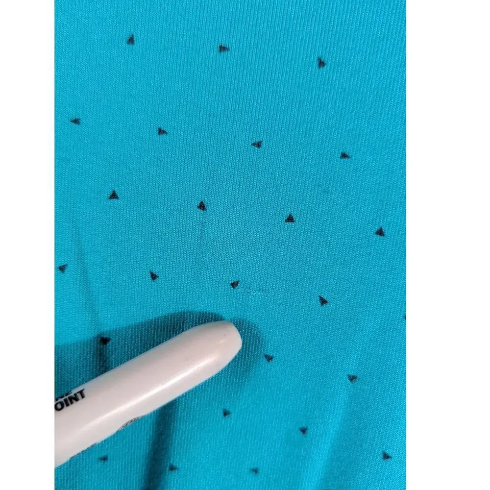 Nike Leggings Womens Small Aqua Drawstring Zip Pocket Yoga Capri Triangle Dots